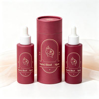 Flacon en verre ambré anti-UV 30ml 50ml avec compte-gouttes pour tonique botanique, huile visage, hydrolat végétal, soins de beauté, avec boîte