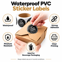 Étiquettes autocollantes personnalisées imperméables en rouleau, autocollants en PVC avec logo imprimé UV sélectif, étiquettes en vinyle pour l'emballage alimentaire et des boissons