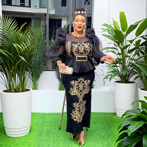 Donne africane taglie forti abiti da sera festa di nozze di lusso 2025 abito di paillettes Bodycon sirena Dashiki Ankara Africa <span class=keywords><strong>abbigliamento</strong></span> - Product Image 5