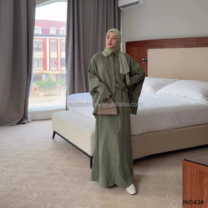 OEM ODM produttori di abbigliamento islamico modesto <span class=keywords><strong>Set</strong></span> <span class=keywords><strong>Set</strong></span> di donne musulmane <span class=keywords><strong>Set</strong></span> <span class=keywords><strong>Set</strong></span> gonna camicetta verde militare - Product Image 5