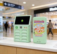 Station de location de batteries externes à prix compétitif, station de partage publicitaire pour recharge de téléphone Micro USB