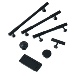 JAYA moderne simple trou unique tiroir porte d'armoire poignée en cuivre noir porte d'armoire poignée rayée en laiton français - Product Image 3