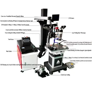 Cantilever las laser, untuk perbaikan Stainless Steel aluminium tembaga cetakan logam 3000W CW serat Laser harga mesin las