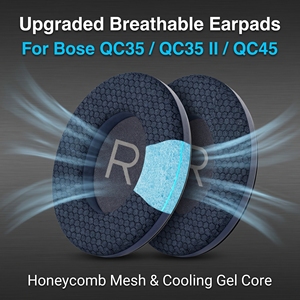 Almohadillas de Repuesto para Auriculares QuietComfort 25 con Gel Refrigerante y Malla, para QC25 QC15 <span class=keywords><strong>AE2</strong></span> QC45, Cubiertas para Auriculares con Reducción de Ruido - Product Image 1