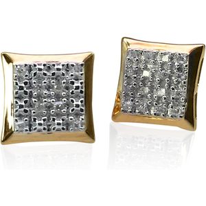 Pendientes de Diamantes con Corte Princesa Ornaatis, Oro Amarillo de 10K, 0.07 Cttw, Color G I, Claridad P2, Engaste de Garras, Cierre de Rosca - Product Image 1