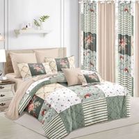 Ensemble de literie et rideaux imprimés numériquement 3D à motifs floraux en 100 % polyester pour chambre à coucher, maison et hôtel – Prix de gros abordable