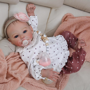 Poupées réalistes de bébé <span class=keywords><strong>reborn</strong></span> de 18 pouces, jouet en peluche, nouveau-né fille garçon avec corps lesté doux, bébé réaliste - Product Image 1