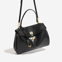 Nouveau sac fourre-tout en cuir grande capacité à motif crocodile - Sac à bandoulière polyvalent vintage pour les affaires et les trajets quotidiens