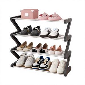 Creative Z-shaped Plastic Modern <b>Shoe</b> <b>Rack</b> Home Furniture Foldable Multi-Layer Assembly Simple <b>Storage</b> Solution - Product Image 2