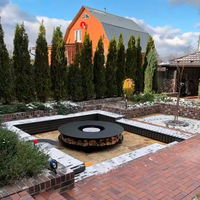 Table de feu personnalisée en acier Corten, foyer extérieur à bois pour terrasse et divertissements