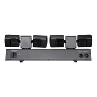 Lampe LED à double bras rotative à tête oscillante pour KTV, bar, scène, fête, avec faisceau lumineux, contrôle sonore, RGB, blanc chaud, lumière laser DJ