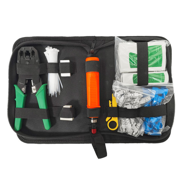 Ethernet Repair Crimping Tool Modular Plug Set Cat5e Cat6 8P 6P RJ45 RJ11 RJ12 LAN Cable Tester Network Tool Kit