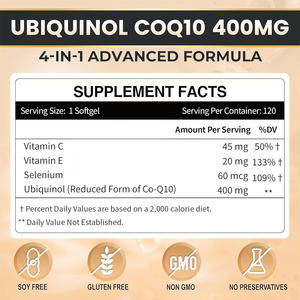 Oem/odm ubiquiol coq10 & ויטמין softgels coq10 400 מ ג תוספת עוצמה נוגדת חמצון - Product Image 3