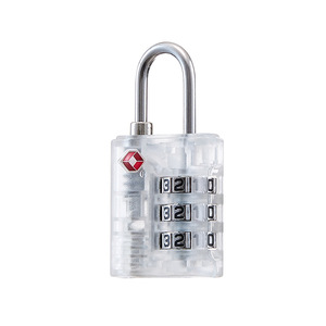 Simply TSA Approved Combination <b>Padlock</b> For Travel Bags And Suitcases Mini Size White And Blue ABS Material - Product Image 3