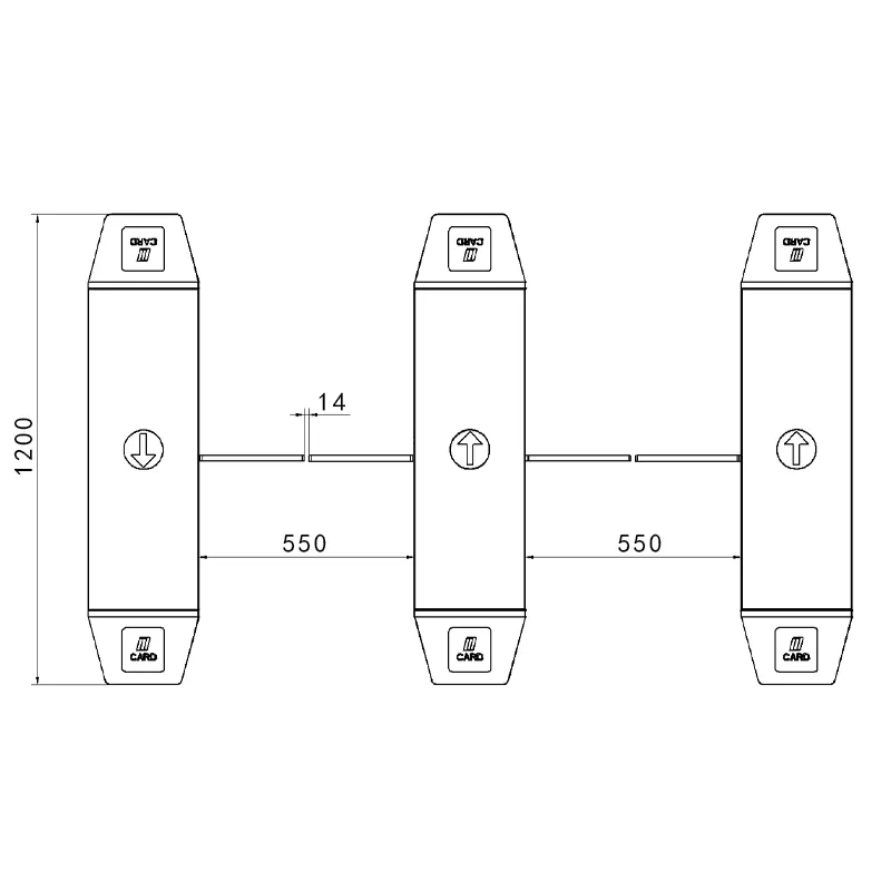 Nuovo Design per il controllo accessi RFID con funzione di impronte digitali con meccanismo di tornello barriera flap per cancello nfc reader flap per cancello barriera