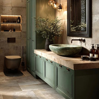 Rénovation d'appartement de luxe sur mesure, meuble de salle de bain moderne haut de gamme en marbre naturel écologique