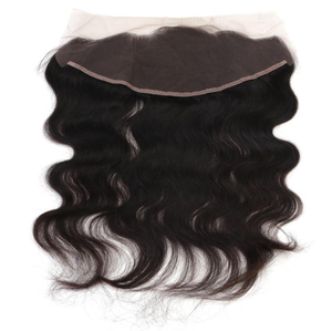 Lace Frontal 13x4 pouces en cheveux humains naturels Remy vierges, ondulés, avec cuticules alignées et dentelle transparente, pour femmes. - Product Image 1