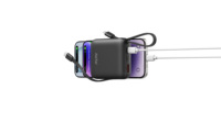 Chargeur portable mini 10000mAh, PD 22.5W, charge rapide, batterie externe, écran numérique, câbles USB C intégrés