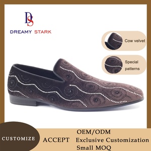 Zapatos de Vestir para Hombre de Alta Gama con Logotipo Personalizado, Cuero Genuino Hecho a Mano, Nuevo Diseño de Diamantes DIY de Alta Calidad, Estilo Slip-On Ligero para Otoño - Product Image 2