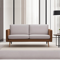 Canapé d'angle 2 places en cuir de haute qualité pour salon de villa, avec structure en contreplaqué, design moderne, couleur personnalisable