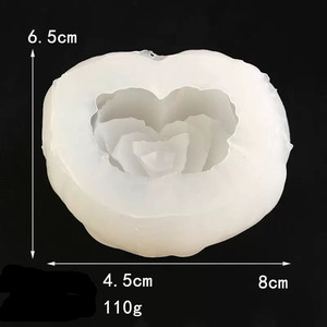 Moule en silicone fait main en forme de <span class=keywords><strong>rose</strong></span> pour décorations de gâteaux, savons et bougies, pétale en forme de cœur avec logo personnalisé, avantage flexible - Product Image 2