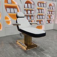 Nouveau Lit de Beauté de Luxe, Lit Électrique pour Extensions de Cils, Lit Facial, 3 Moteurs, Cuir PU, Base Métallique, Lit de Massage Spa, Ensemble de Mobilier de Salon