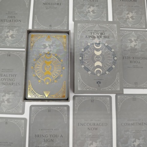Stampa personalizzata tarocchi mazzi divertenti misteri gioco di carte oro timbratura a caldo tarocchi carte da gioco con coperchio e scatola Base di imballaggio - Product Image 2