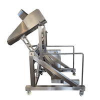 Nouvel élévateur manuel à viande KESSLER en acier inoxydable, système de levage sur chariot, capacité élevée de 3000 kg/h, trémie de 200 L anti-basculement
