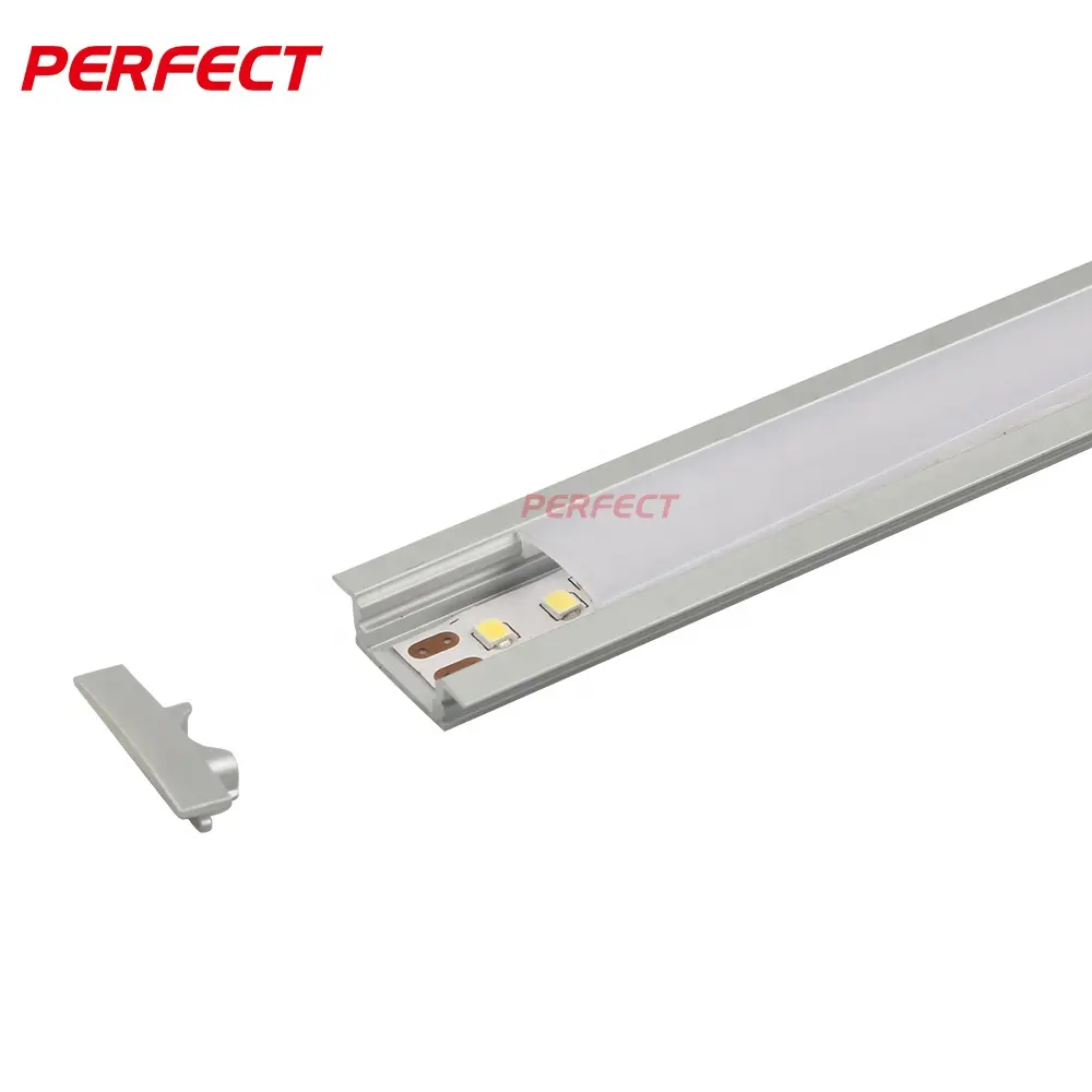 6063-T5 Profil Aluminium Led Tersembunyi Perak untuk Lampu Strip Led 12Mm Profil LED Saluran Aluminium untuk Strip LED