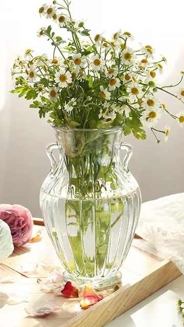 Lakuna Modern Square Glass Flower Vase Big Cylinder Home