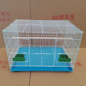 Grande cage à oiseaux pliable en fil <span class=keywords><strong>de</strong></span> fer avec bac à eau, cage en métal pour perroquets et petits oiseaux, plateau en fer pour <span class=keywords><strong>l</strong></span>'élevage, plateau en plastique, palette - Product Image 2