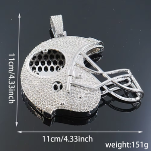 <span class=keywords><strong>Collana</strong></span> con Ciondolo Grande a Forma di Casco da Football dei Detroit Lions in Lega, Personalizzabile con Catena - Regalo - Product Image 4