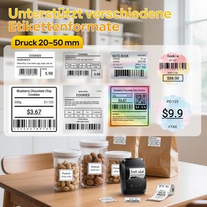 Impressora de Etiquetas Térmicas Autoadesivas A42, Fabricante de Etiquetas de Código de Barras, Tamanho Máximo de Papel 50mm, Resolução 203 para Varejo, Pequenos Negócios e Uso Doméstico - Product Image 4