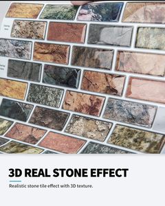 Piastrelle Adesive Effetto Marmo 30x30cm Impermeabili per Cucina e Bagno, Protezione Antispruzzo per Piano di Lavoro e Lavandino - Product Image 3