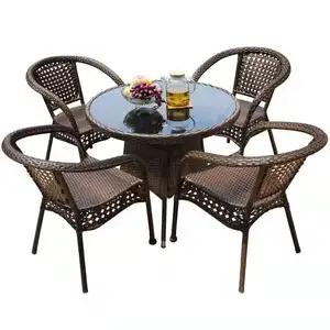 Hot Sale Patio Leisure Furniture Set Weather Table Chair Furniture Outdoor PE Rattan with Factory price