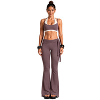 Nouvel ensemble 2 pièces de yoga : haut de sport double couche à col montant color block et pantalon de sport à taille ajustable à séchage rapide