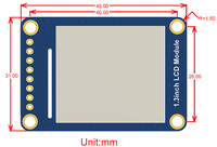 Waveshare 1,3-Zoll-LCD-Anzeigemodul, IPS-Bildschirm, 240 x 240 HD-Auflösung, SPI-Schnittstelle, 65K, farbenfroh, kompatibel mit Raspberry Pi/STM32