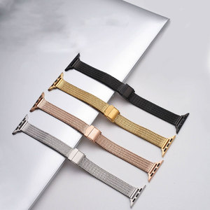 Oreille de blé <span class=keywords><strong>Bracelet</strong></span> mince en métal pour <span class=keywords><strong>Apple</strong></span> <span class=keywords><strong>Watch</strong></span> 10 9 <span class=keywords><strong>8</strong></span> 7 6 SE 5 4 44 45 49MM <span class=keywords><strong>Bracelet</strong></span> <span class=keywords><strong>milanais</strong></span> en acier inoxydable pour Iwatch - Product Image 4