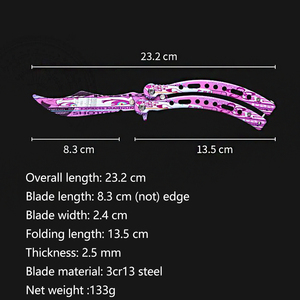 Cuchillo de Entrenamiento Tipo Balisong de <span class=keywords><strong>CSGO</strong></span>, Suministro Directo de Fábrica, Hoja Multifuncional para Campismo, Plegable, para Prácticas, DIY - Product Image 5
