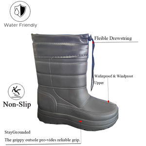 Chaussures d'eau thermiques automne-hiver 2025, matériau EVA, bottes de neige mi-mollet, imperméables intégrées, bottes de travail pour la cuisine, la pêche, la pluie - Product Image 4