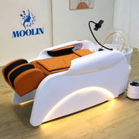 MOOLIN Fauteuil de lavage électrique de luxe avec fonction massage, en cuir PU, mobilier professionnel pour salon, hôtel, école