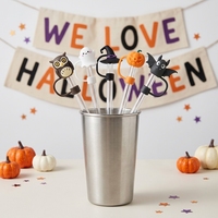 Topper de paille sur le thème d'Halloween 10mm Citrouille Fantôme Chauve-Souris Silicone Charmes Bar Accessoires Pailles à boire
