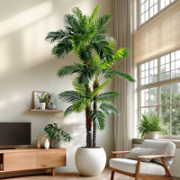 Grand palmier artificiel de 2,5 m, résistant aux UV, à double tronc, plante tropicale artificielle pour jardin et bord de piscine, vente en gros
