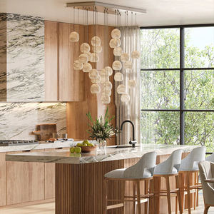 モダン36ライト高天井吊りランプカスタマイズヴィラ階段装飾アラバスターペンダントシャンデリア - Product Image 4