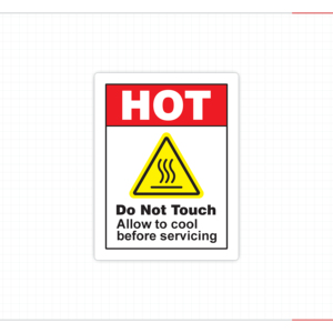 Etiqueta de advertencia de riesgo por calor para rodamientos, rodillos, motores y componentes de máquinas de equipos industriales rotatorios - Product Image 2