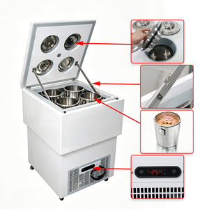 Vitrina Pozzetti con 4 Recipientes de Acero Inoxidable, Congelador Comercial, Gabinete para Helados, Temperatura Única, Descongelación Automática - Product Image 5