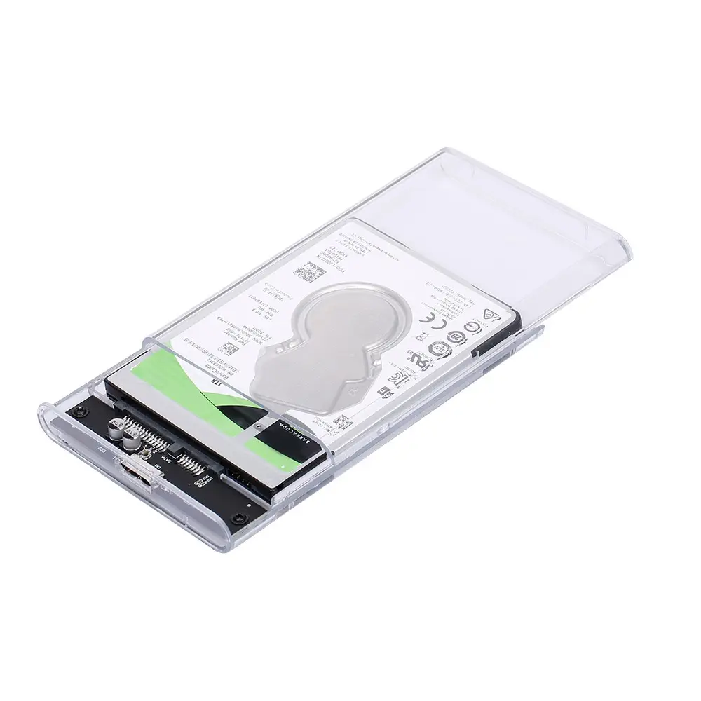 PC USB 3.0 Transparent 2.5" Hard Drive External Enclosure Tool Free SSD Mobile Disk Box Storage Cases