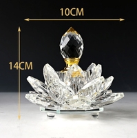 Flacon de parfum de luxe en verre en forme de lotus, flacon de présentation en verre cristal