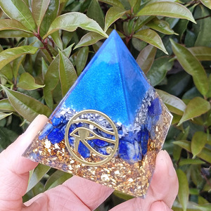 Kogiya <b>Crystal</b> <b>Chip</b> Pyramid Resin Epoxy Craft Eye Of Horus Laser Engraved Home Decoration Desktop Ornament - Product Image 3