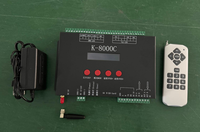 Contrôleur programmable par carte SD K-8000C DMX SPI pour éclairages LED RGB à pixels dans les parcs d'attractions, gradateurs d'éclairage de parc